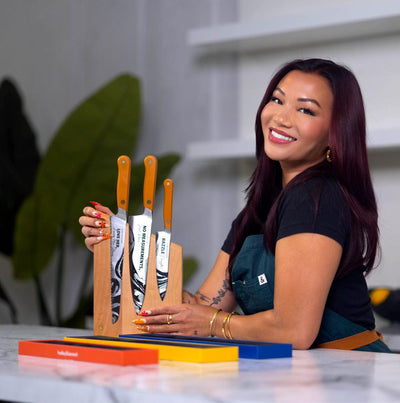 Baddies use sharp knives. Period. We’ve expanded our smash-hit collection with TikTok sensation, Cassie Yeung (a.k.a. @cassyeungmoney) with our first ever Creators’ Collection Chef’s Knife Set launch! 